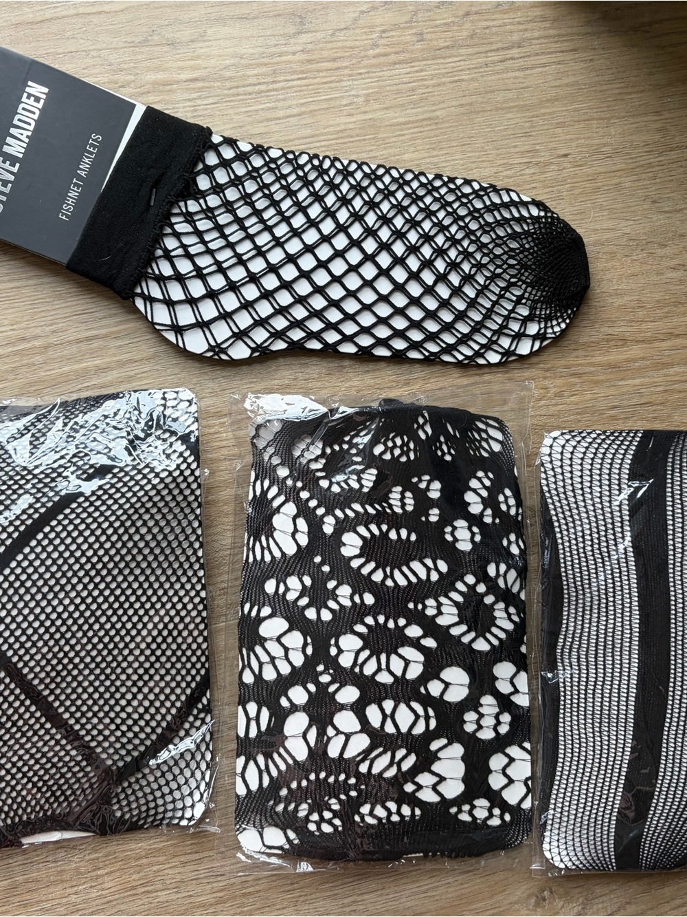 Steve Madden Fishnet Anklets Bundle | 4 Pairs | Mixed Patterns | One Size